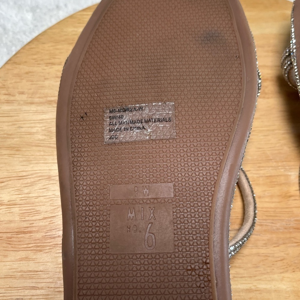 Mix No. 6 Moirea Women’s Rhinestone Sandals-Size: 9W/40-Flat Heel Shoes-Slip-On - Picture 5 of 5